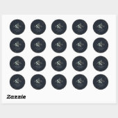 PixDezines Rustic Ampersand Eukalyptus Navy Blue Runder Aufkleber (Blatt)
