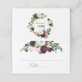 PixDezines Rustic Bloom Wasserfarbe Blume Platzkarte (Außenseite Aufgefaltet)