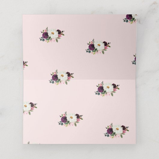 PixDezines Rustic Bloom Wasserfarbe Blume Platzkarte (Innenseite Aufgefaltet)