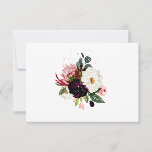 PixDezines Rustic Bloom Watercolor UAWG Einladung (Rückseite)