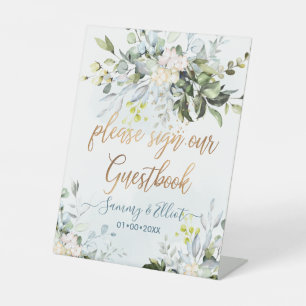 PixDezines Rustic Blue Gum Eucalyptus Sign in Sockelschild