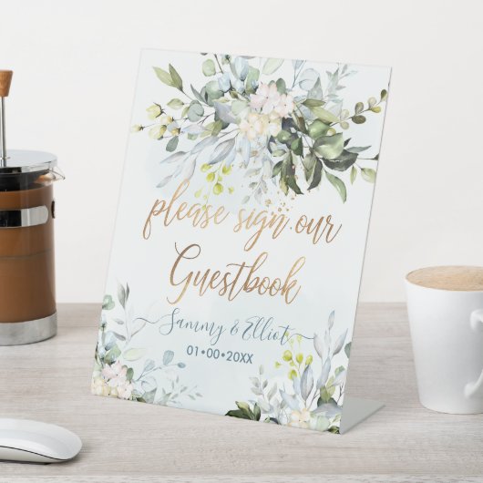 PixDezines Rustic Blue Gum Eucalyptus Sign in Sockelschild (In SItu)