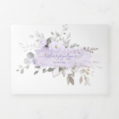 PixDezines Rustic Dusty Lila Rose Eukalyptus Dreifach Gefaltete Einladung (Cover)