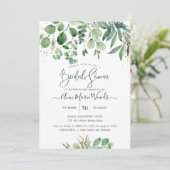 PixDezines Rustic Eukalyptus Brautparty Einladung (Stehend Vorderseite)