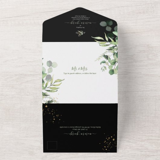 PixDezines Rustic Eukalyptus DIY Hintergrund All In One Einladung (Außenbereich)