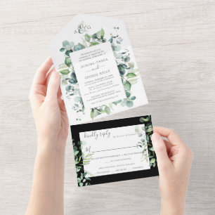 PixDezines Rustic Eukalyptus DIY Hintergrund All In One Einladung