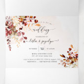 PixDezines Rustic Fall Eukalyptus Dreifach Gefaltete Einladung (Innenseite Mitte)