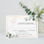 PixDezines Rustic Greenery Eucalyptus UAWG w Meal RSVP Karte (Stehend Vorderseite)