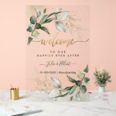 PixDezines Rustic Greenery Gum Eucalyptus Willkomm Acrylschild (Hochzeit)