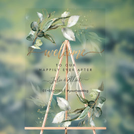 PixDezines Rustic Greenery Gum Eucalyptus Willkomm Acrylschild