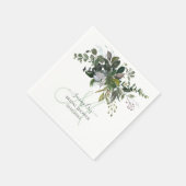 PixDezines Rustic Gum Eucalyptus Monogram Napkins Serviette (Ecke)