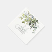 PixDezines Rustic Gum Eucalyptus Monogram Napkins Serviette (Ecke)