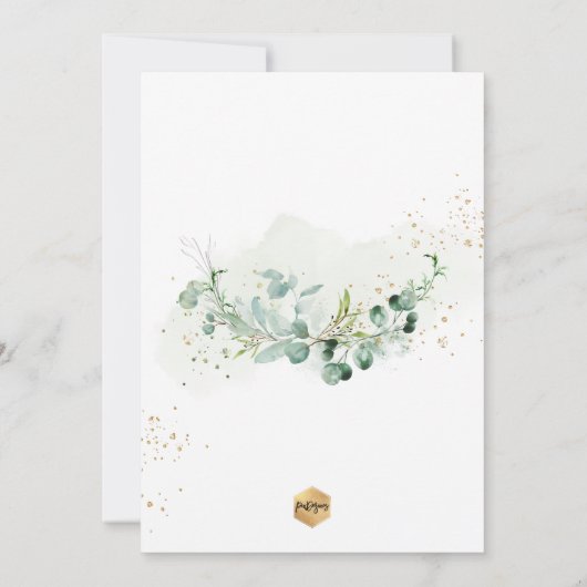 PixDezines Rustic H2 Eukalyptus-Bestätigung Einladung (Rückseite)