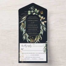 PixDezines Rustic Willow Eucalyptus Navy n Gold