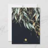 PixDezines Rustic Willow Eucalyptus Navy n Gold Einladung (Rückseite)