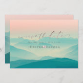 PixDezines Rustikale Nebelgebirgskette Ombre Blush Einladung (Vorne/Hinten)