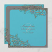 PixDezines rustikale Wirbel/Imitat Silber Einladung (Vorne/Hinten)