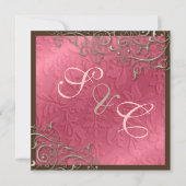 PixDezines rustikale Wirbel/Imitat Silber Einladung (Vorderseite)