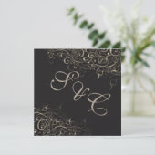 PixDezines rustikale Wirbel/Imitat Silber Einladung (Stehend Vorderseite)