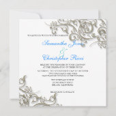 PixDezines rustikale Wirbel/Imitat Silber Einladung (Rückseite)