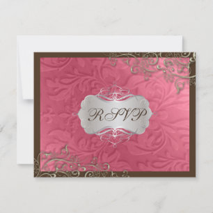 PixDezines rustikale Wirbel/Imitate silber RSVP Karte