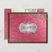 PixDezines rustikale Wirbel/Imitate silber RSVP Karte (Vorne/Hinten)