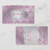 PixDezines sabine Damask/Imitats Glitzer Visitenkarte (Vorne/Hinten)