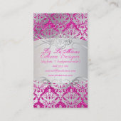 PixDezines sabine Damask/Imitats Glitzer Visitenkarte (Rückseite)