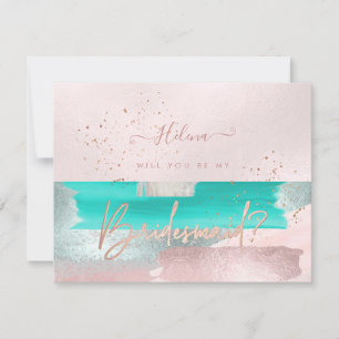 PixDezines Sage Blush+Aqua Wirst du .. Brautjungfe Einladung