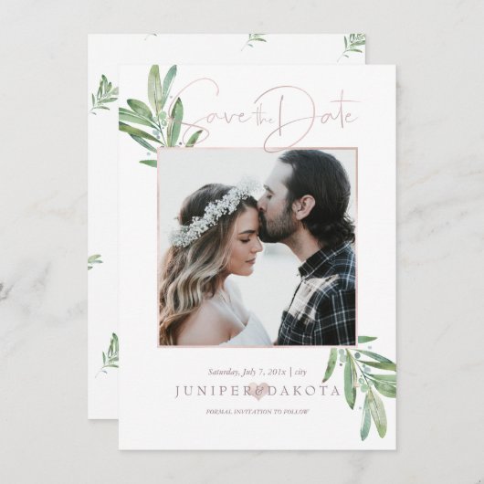 PixDezines SAGE, GREENERY SAVE THE DATE (Vorne/Hinten)