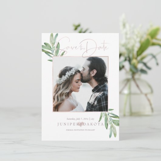 PixDezines SAGE, GREENERY SAVE THE DATE (Stehend Vorderseite)