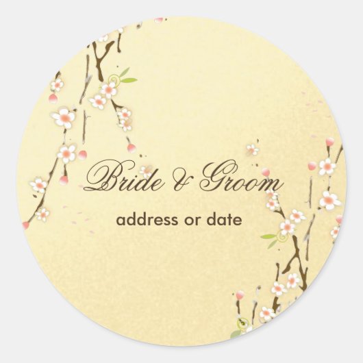 PixDezines sakura Hochzeitsticker Runder Aufkleber (Vorderseite)