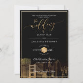 PixDezines San Fran Skyline/Imitate Gold/DIY Einladung (Vorderseite)