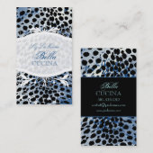 PixDezines Sassy cheetah print/blau+schwarz Visitenkarte (Vorne/Hinten)