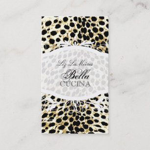PixDezines Sassy cheetah print/blau+schwarz Visitenkarte
