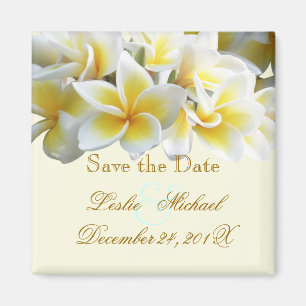 PixDezines Save Datum, Plumeria Lei Magnet