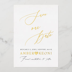 PixDezines Save our Date Luxe-Kalligrafie Folieneinladung