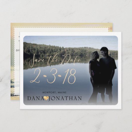 PixDezines Save the Date/Cool Handgeschriebenes Sk Postkarte (Vorne/Hinten)