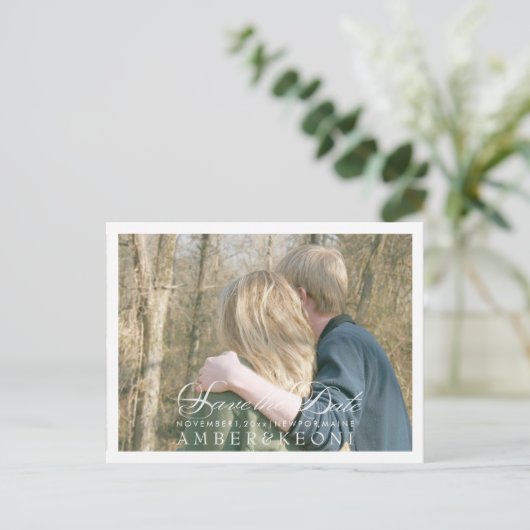 PixDezines Save the Date/Extravagant Ankündigungspostkarte (Stehend Vorderseite)