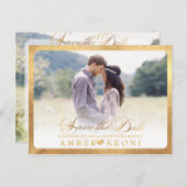 PixDezines Save the Date/Extravagant Ankündigungspostkarte (Vorne/Hinten)