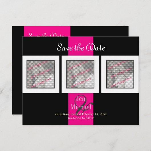 PixDezines Save the Date Fotorahmen/DIY-Farben Ankündigungspostkarte (Vorne/Hinten)