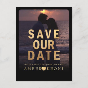 PixDezines Save the Date/Imitate Gold Ankündigungspostkarte