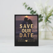 PixDezines Save the Date/Imitate Gold Ankündigungspostkarte (Stehend Vorderseite)