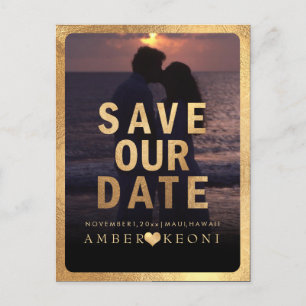 PixDezines Save the Date/Imitate Gold Ankündigungspostkarte