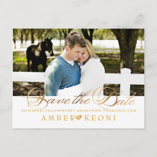 PixDezines Save the Date/Imitate Gold/Extravagante Ankündigungspostkarte