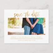 PixDezines Save the Date/Imitate Modernes Drehbuch Ankündigungspostkarte (Vorderseite)