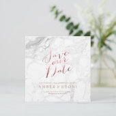 PixDezines Save the Date Imitate Rose Gold+Marmor (Stehend Vorderseite)