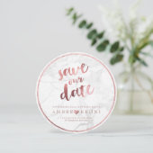 PixDezines Save the Date Imitate Rose Gold+Marmor (Stehend Vorderseite)