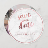PixDezines Save the Date Imitate Rose Gold+Marmor (Vorne/Hinten)