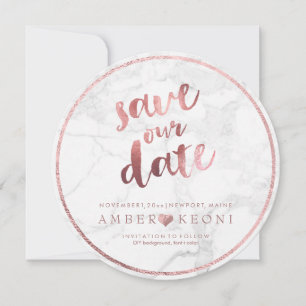 PixDezines Save the Date Imitate Rose Gold+Marmor